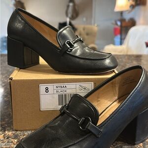 Journee Collection Black Women's Block Heel Loafers